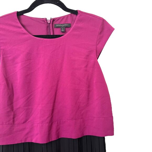 BANANA REPUBLIC Pleated Cap Sleeve‎ Midi Dress Sz4 - Picture 4 of 5